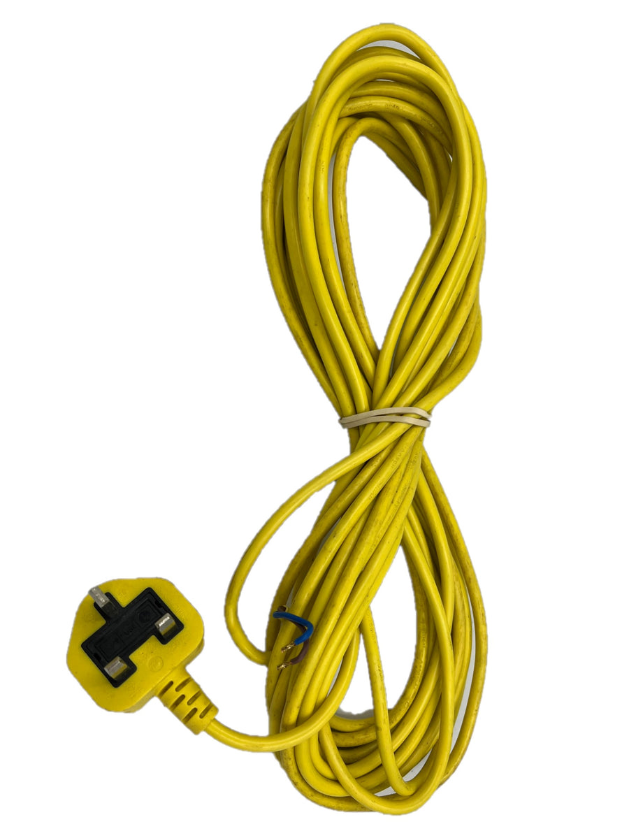 Genuine 10m Long Yellow Power Cable Flex Lead Plug For Challenge Lawnmowers