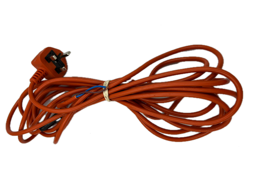 Genuine 6m Long Orange Power Cable Flex Lead Plug For Flymo Lawnmowers & Grass Trimmers