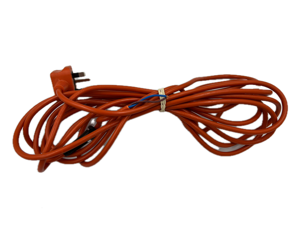 Genuine 6m Long Orange Power Cable Flex Lead Plug For Flymo Lawnmowers & Grass Trimmers