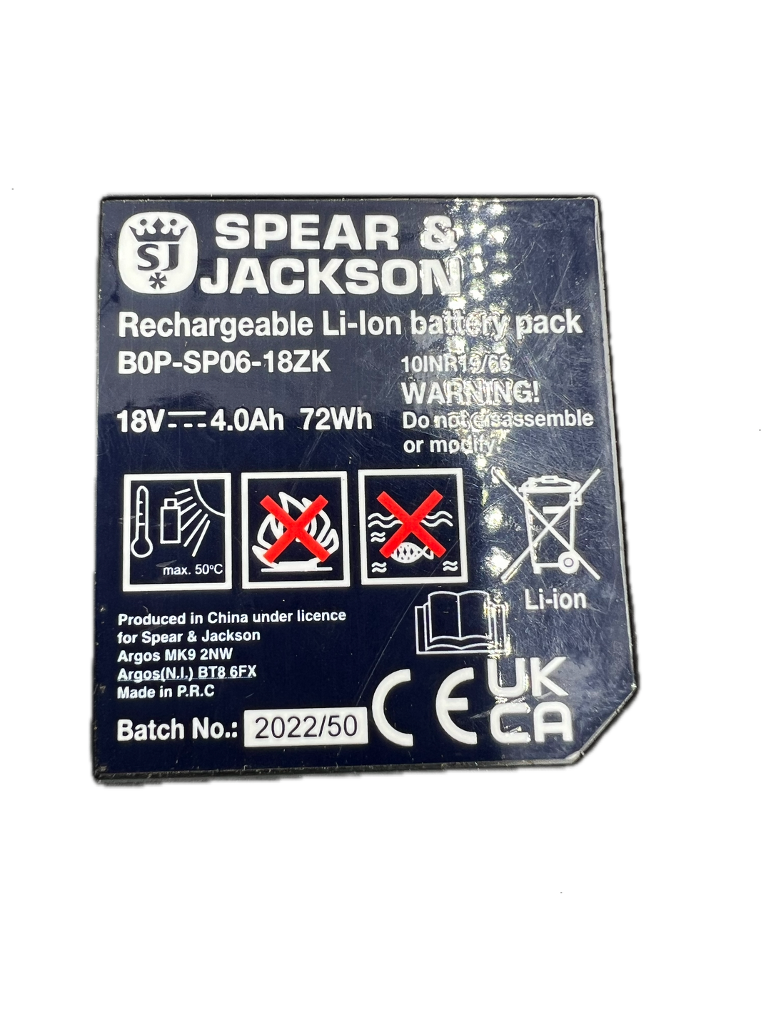 Genuine 18v 4.0Ah Battery B0P-SP06-18ZK For McGregor Cordless Lawnmower MCLLM1831