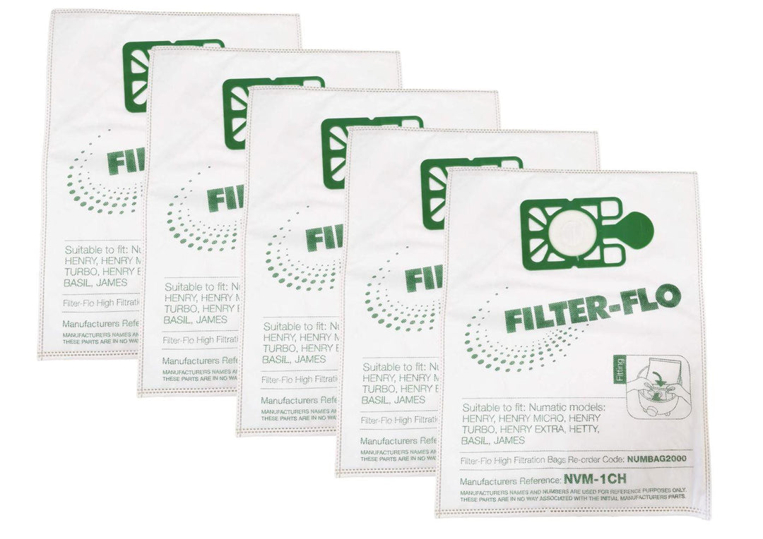 5 X NEW Numatic Henry Hetty James FILTER FLO Vacuum Cleaner Hoover Bags