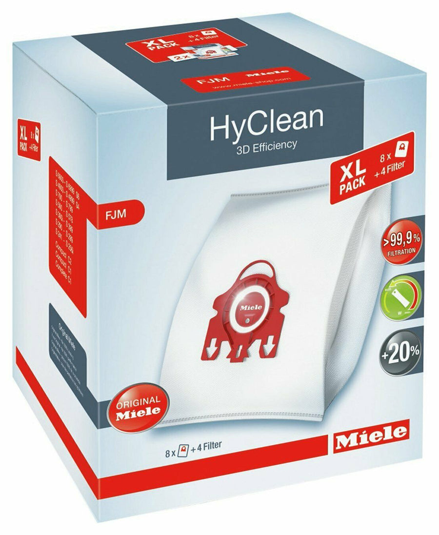 Miele Pack Of 8 Hyclean 3D Efficiency Dustbags - Complete C1 / C2 / C3