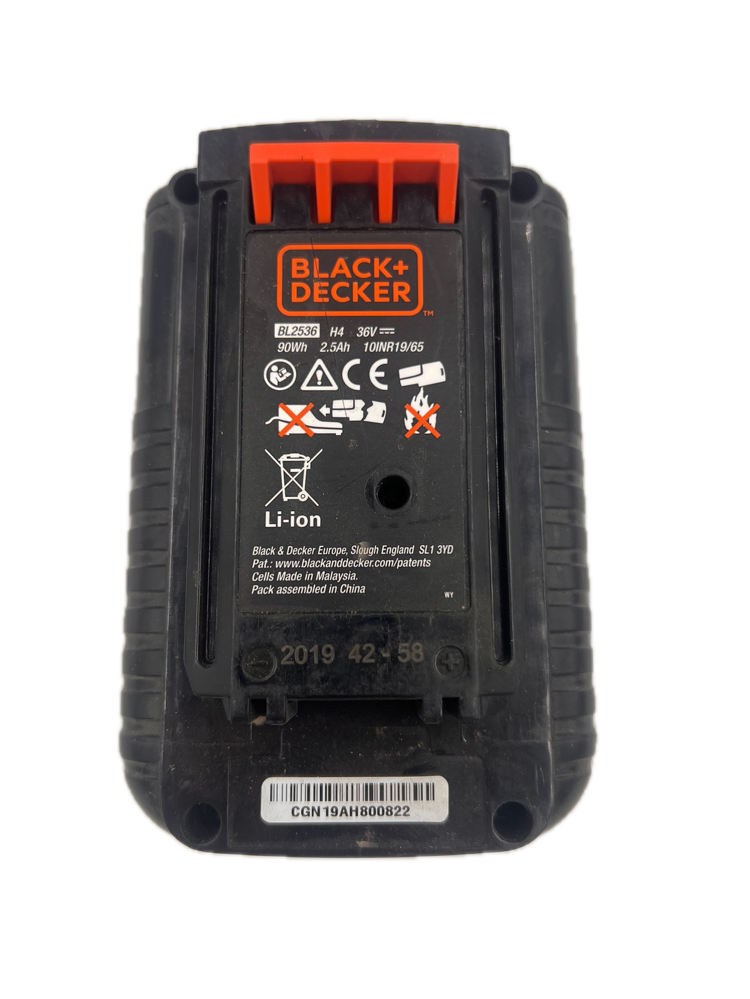 Genuine BL2536 36v 2.5Ah Li-Ion Battery For Black and Decker 36v Cordless Rotary Lawnmower 33CM BCMW3336