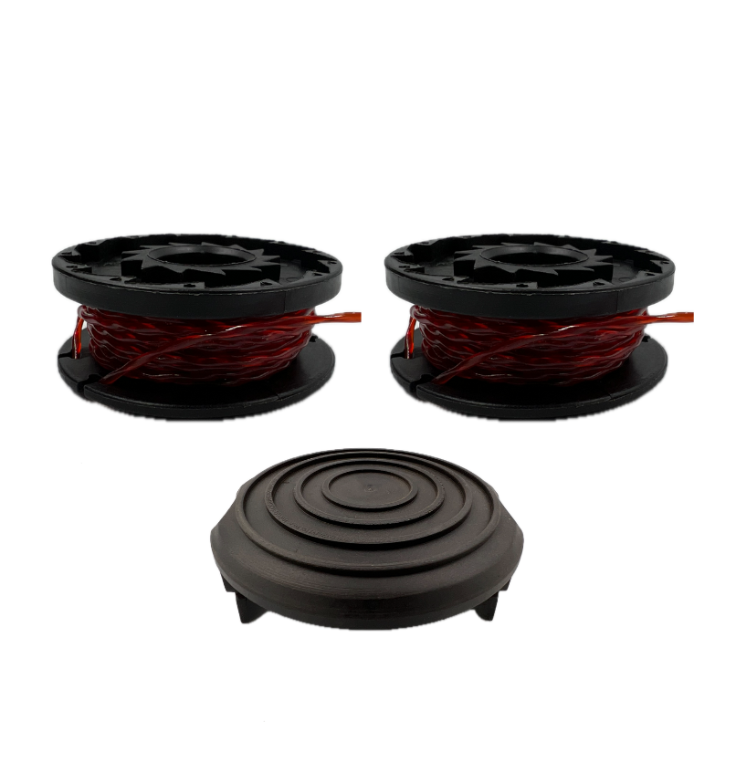 Genuine 2 Pack Of Spools & Single Spool Cover For McGregor MET3525 Corded Grass Trimmer