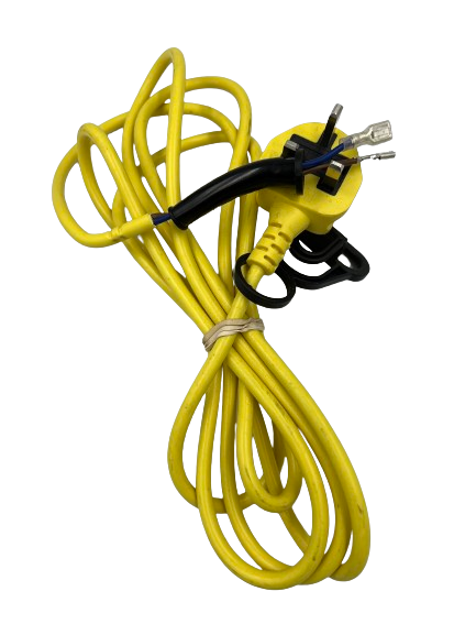 3m Long Yellow Power Cable Flex Lead Plug For Challenge Garden Shredders