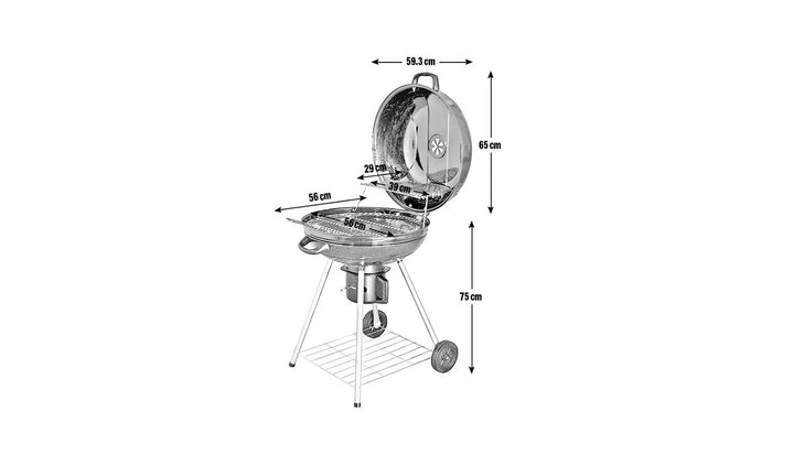 Genuine Set of Wheels For Home 56cm Kettle Charcoal BBQ - 7528561