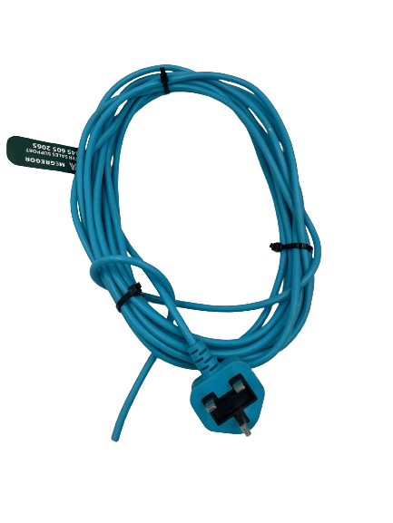 Genuine 8m Long Blue Power Cable Flex Lead Plug For McGregor Hedge Trimmers & Grass Trimmers