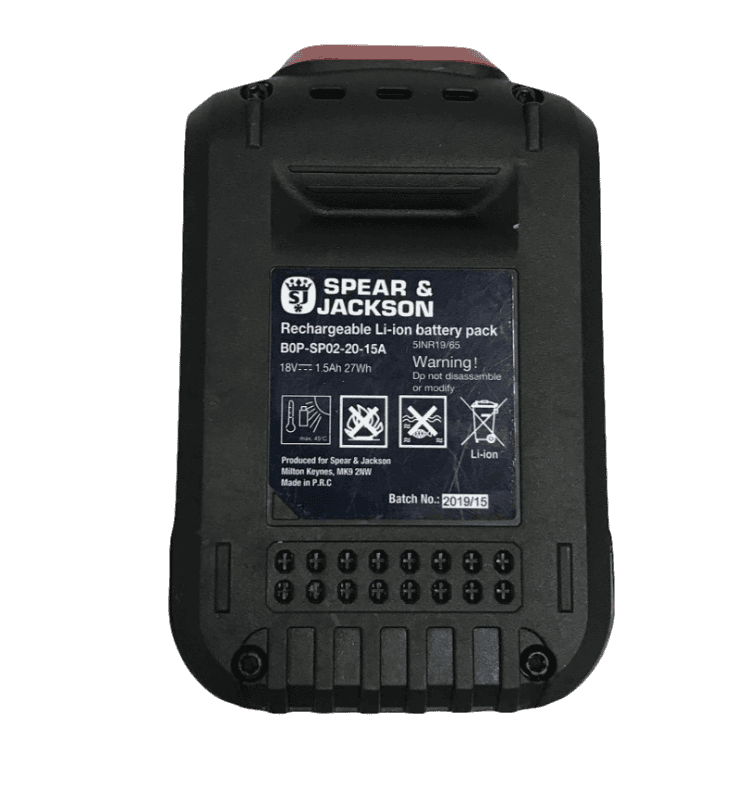 Genuine Spear &amp; Jackson B0P-SP02-20-15A Li-Ion 18V Replacement Battery