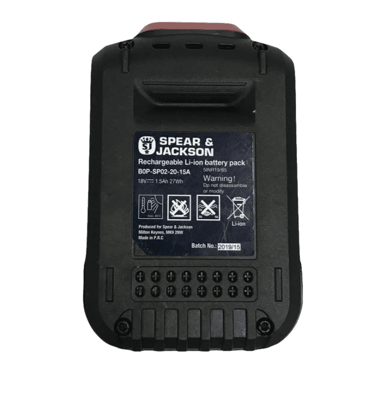 Genuine Spear &amp; Jackson B0P-SP02-20-15A Li-Ion 18V Replacement Battery