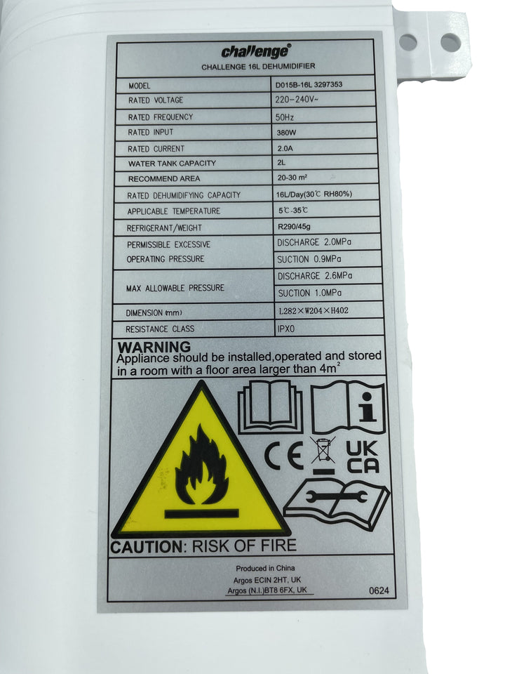 Genuine Front Cover For Challenge D015B 10 & 16L Dehumidifiers