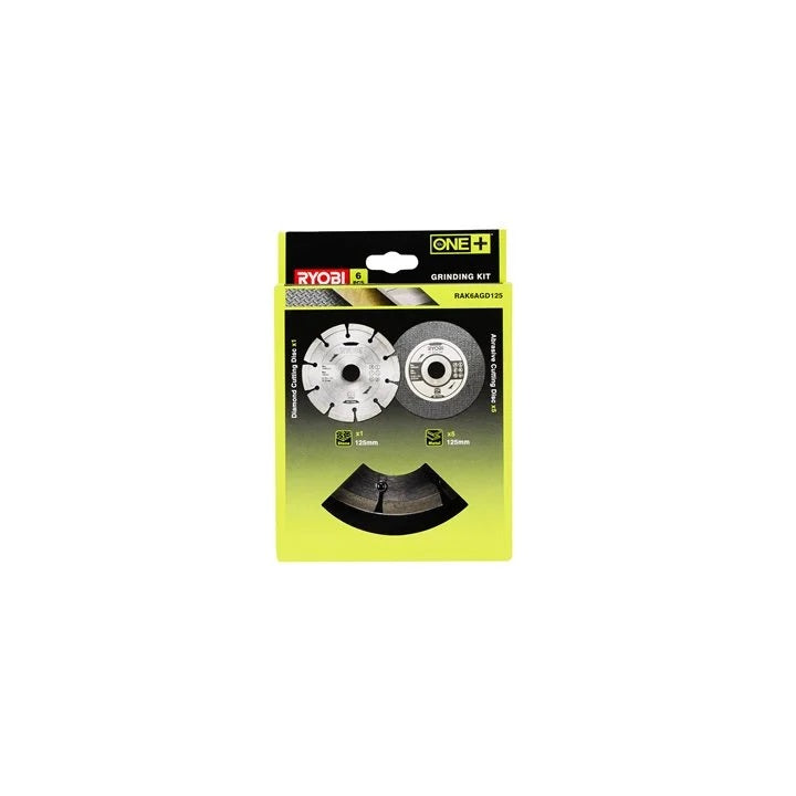 Ryobi RAK6AGD125 125mm Angle Grinder Cutting Kit (6 piece)